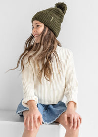 Youth Mad Hatter Speckled Knit Beanie - Hunter Green