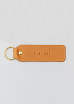 Hand Stamped Leather Keychain - I Heart CHI