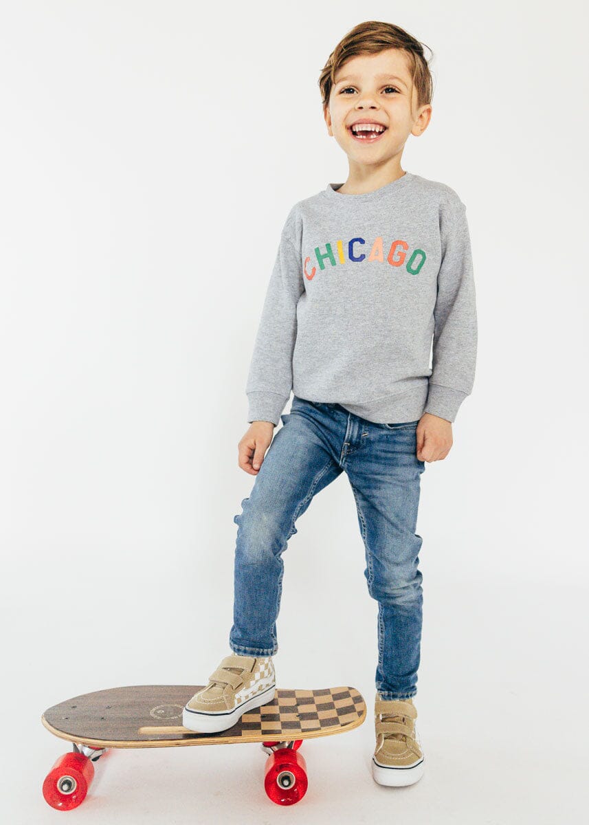 Sweet Home Chicago Toddler Sweatshirt - Heather Grey