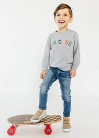 Sweet Home Chicago Toddler Sweatshirt - Heather Grey