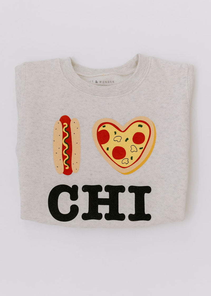Hot Dog, Pizza, CHI Toddler Sweatshirt - Natural Heather