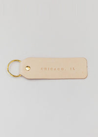 Hand Stamped Leather Keychain - Chicago, IL