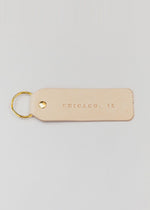 Hand Stamped Leather Keychain - Chicago, IL