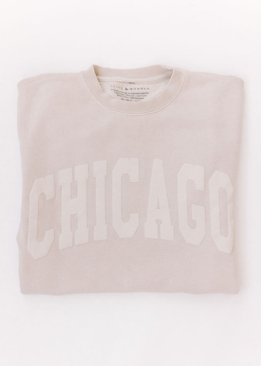 Chicago Collegiate Puff Sweatshirt - Ivory