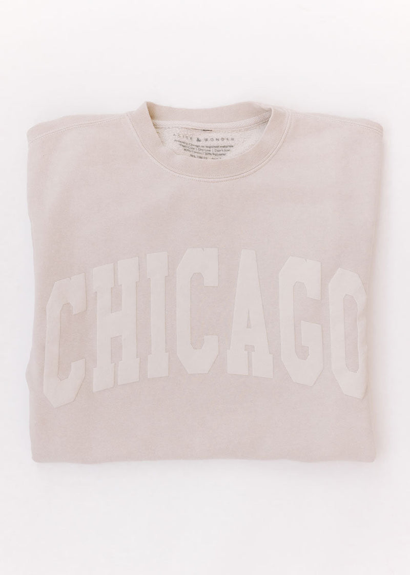 Chicago Collegiate Puff Sweatshirt - Ivory