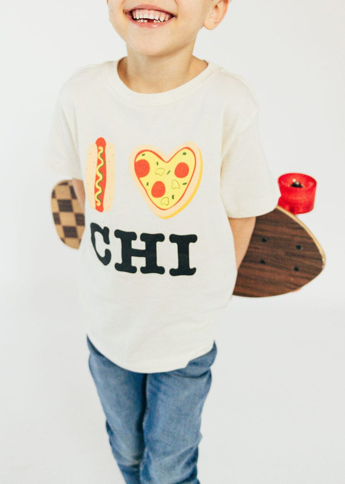 Hot Dog, Pizza, CHI Toddler Tee - Natural