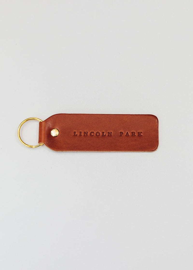 Hand Stamped Leather Keychain - Lincoln Park