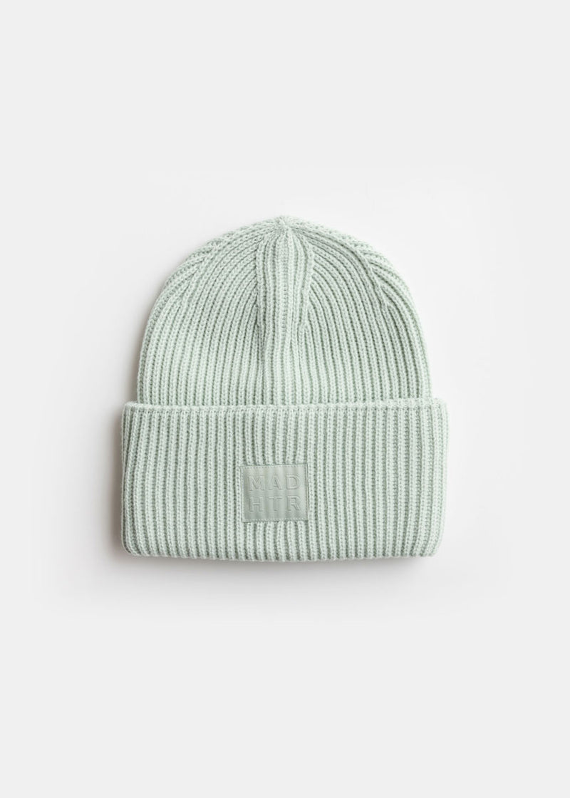Adult Mad Hatter Ribbed Knit Beanie - Mint