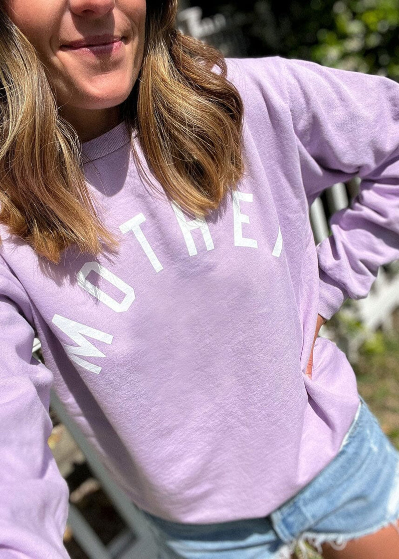 MOTHER Everyday Sweatshirt - Lavender & Cream
