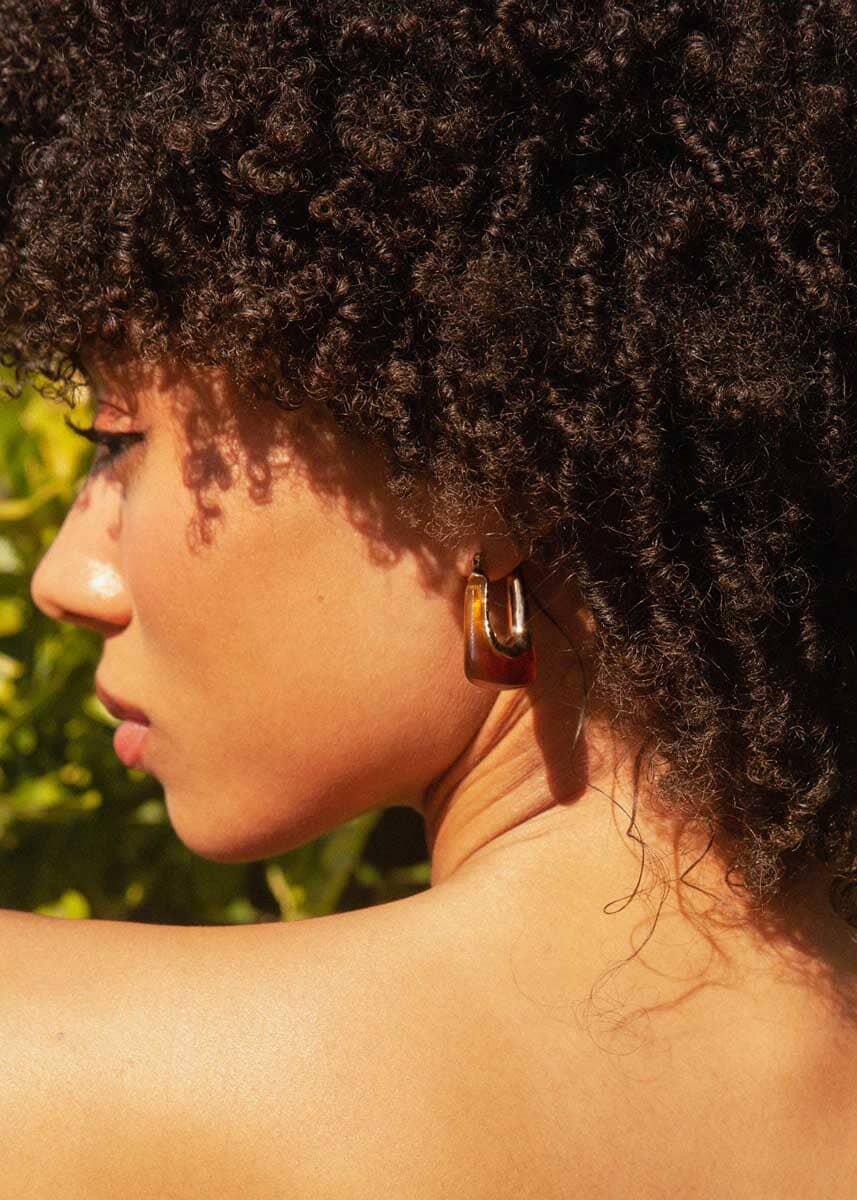 Nadia Hoop Earrings - Amber