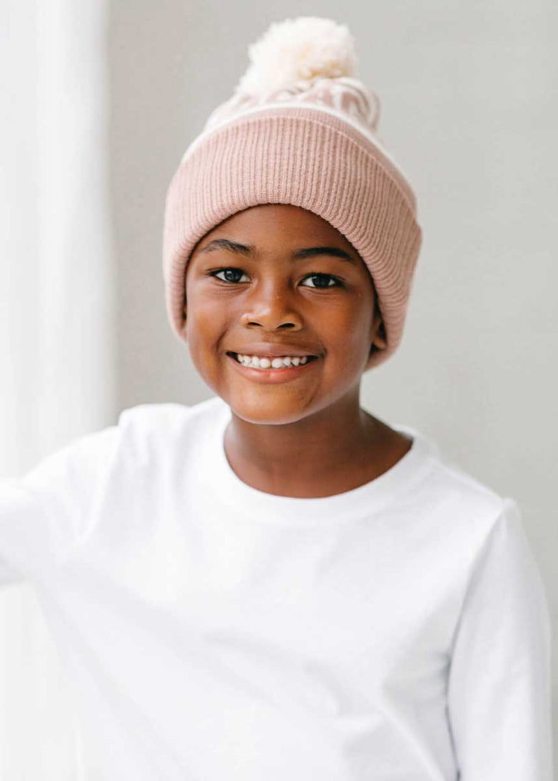 Youth Mad Hatter Chicago Pom Beanie - Neutral