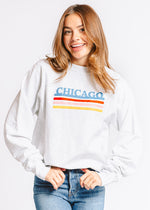 Chicago Retro Stripe Champion Sweatshirt - Blue Combo