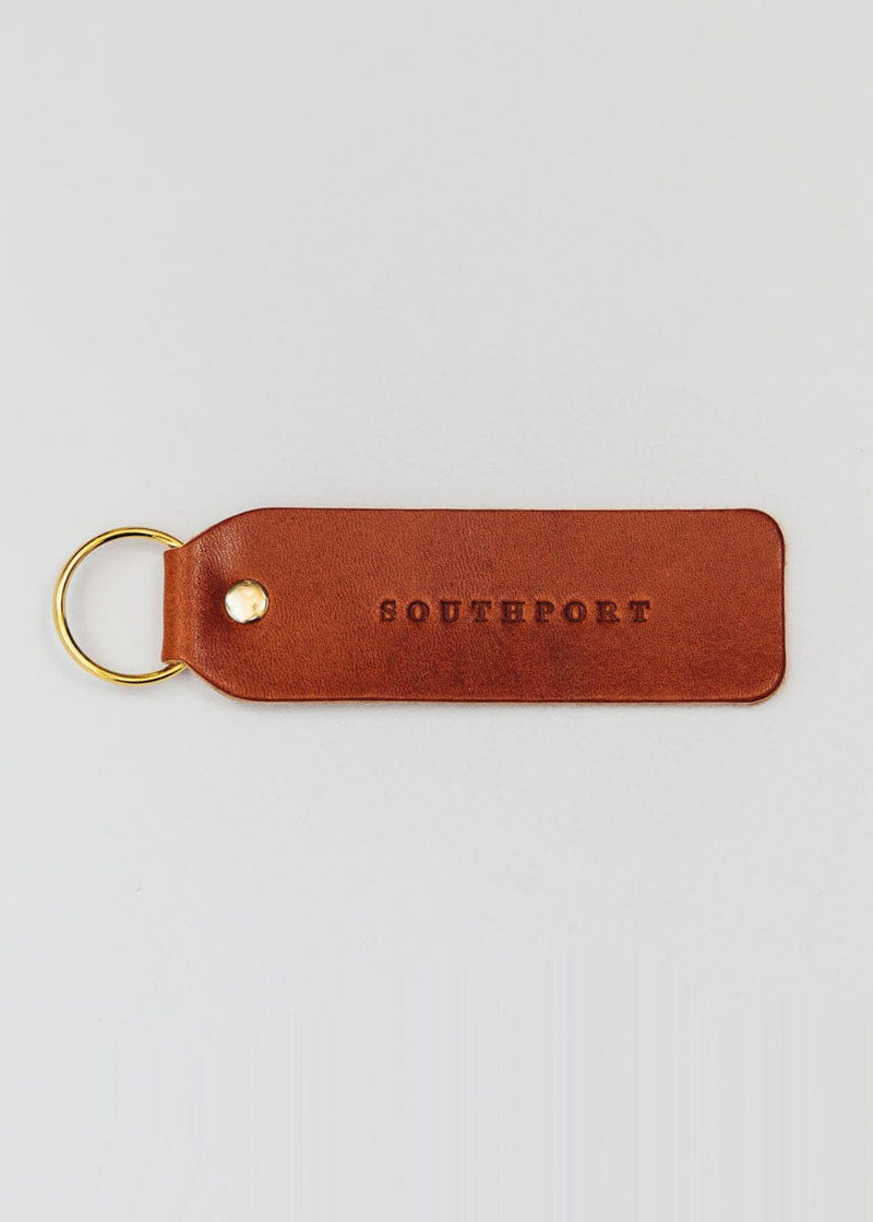 Hand Stamped Leather Keychain - Southport