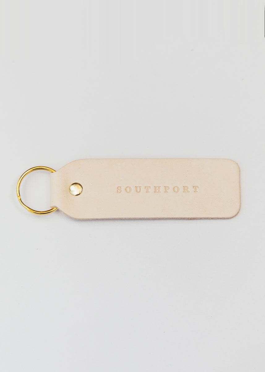 Hand Stamped Leather Keychain - Southport