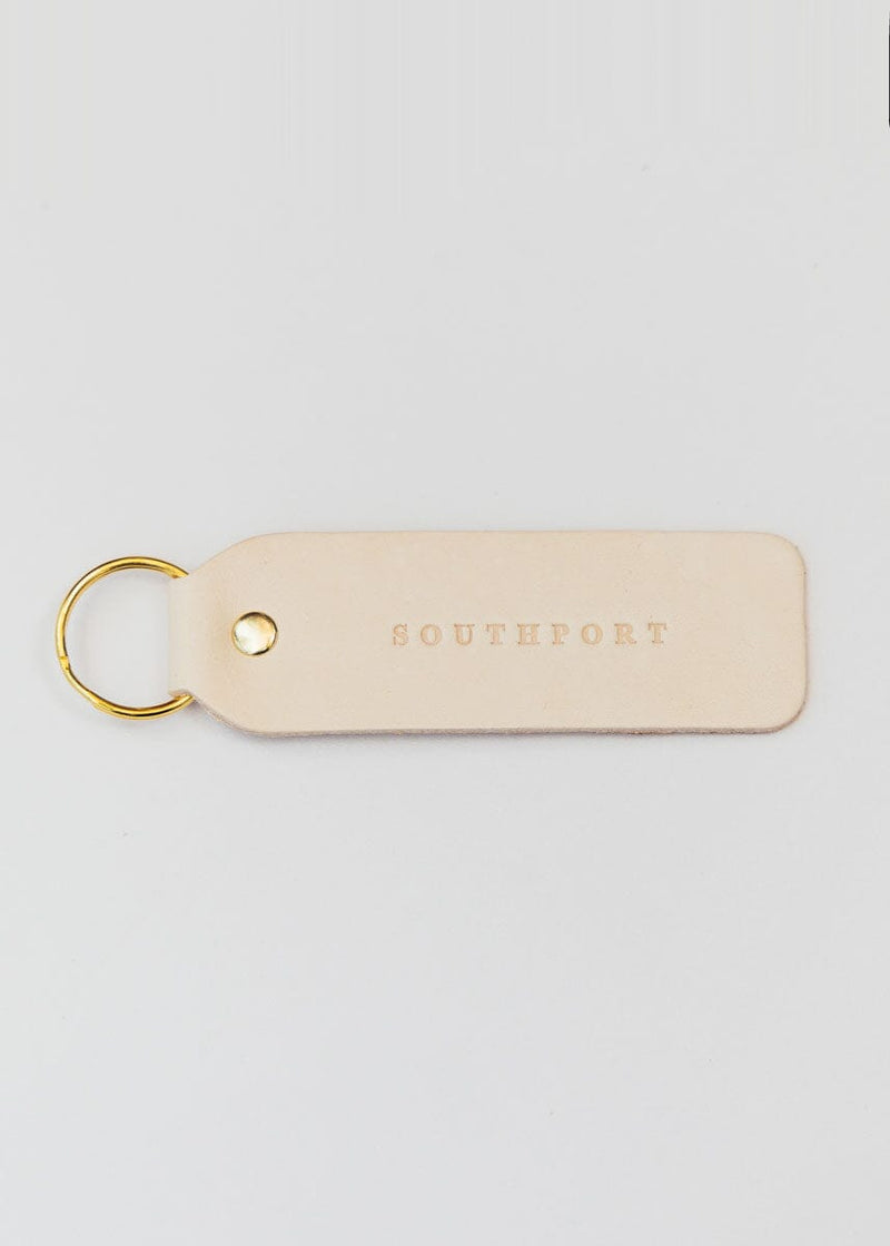 Hand Stamped Leather Keychain - Southport