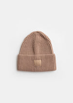 Youth Mad Hatter Ribbed Knit Beanie - Taupe