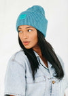 Adult Mad Hatter Ribbed Knit Beanie - Teal