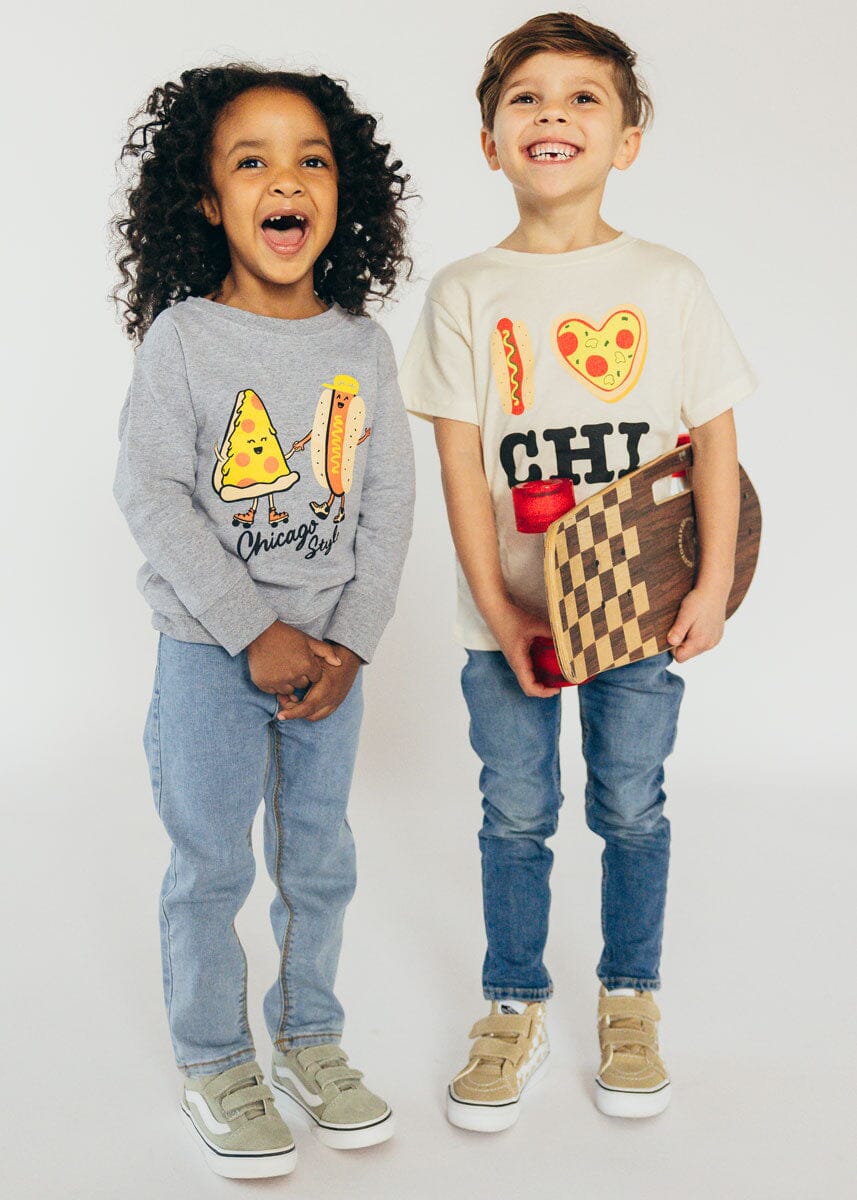 Hot Dog, Pizza, CHI Toddler Tee - Natural – Alice & Wonder
