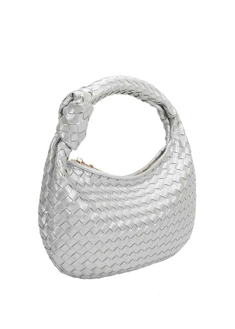 Drew Small Recycled Vegan Top Handle Bag - Silver