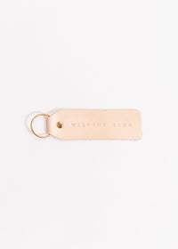 Hand Stamped Leather Keychain - Welcome Home