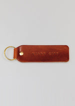 Hand Stamped Leather Keychain - Windy City