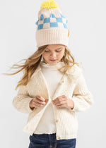 Youth Mad Hatter Checkered Beanie - Blue